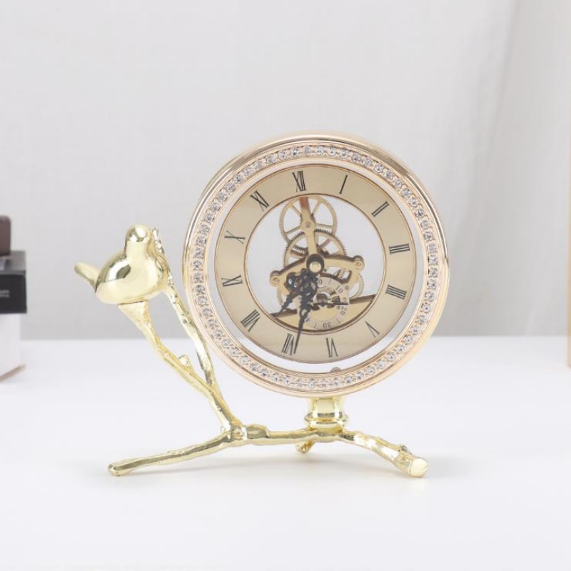 Fabrik direkt verkaufen europäische Stil Uhr Retro kreative Schreibtisch-Uhr Metall Bird Uhr Dekoration Wanduhr Anhänger